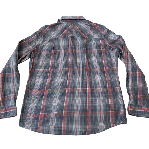 L.L. Bean Flannel Shirt Men's Size Medium Gray Plaid Lightweight - Picture 5 of 5